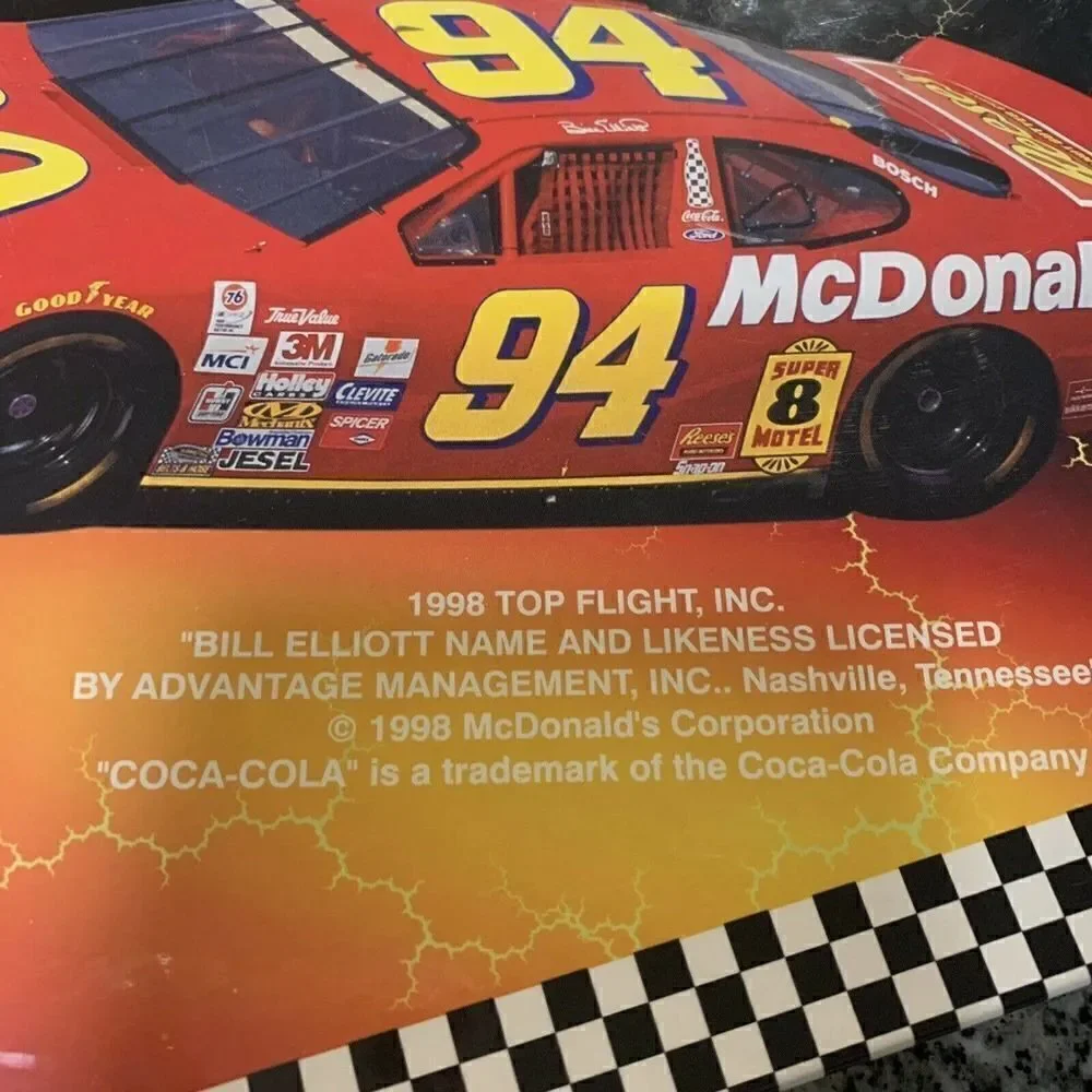 Bill Elliott Vintage 1998 Nascar Three Ring Binder 94 McDonalds Coca Cola 1.5 In